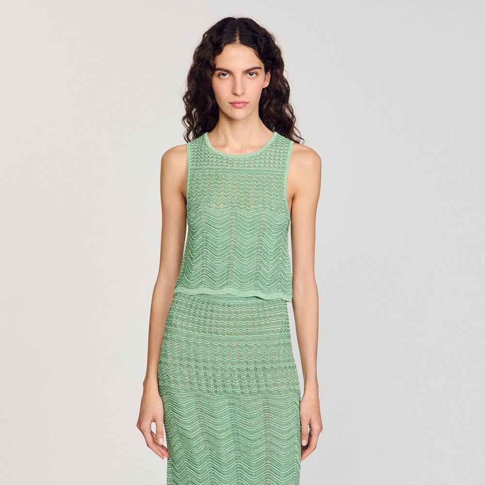 Sandro / Decorative knit top Mint