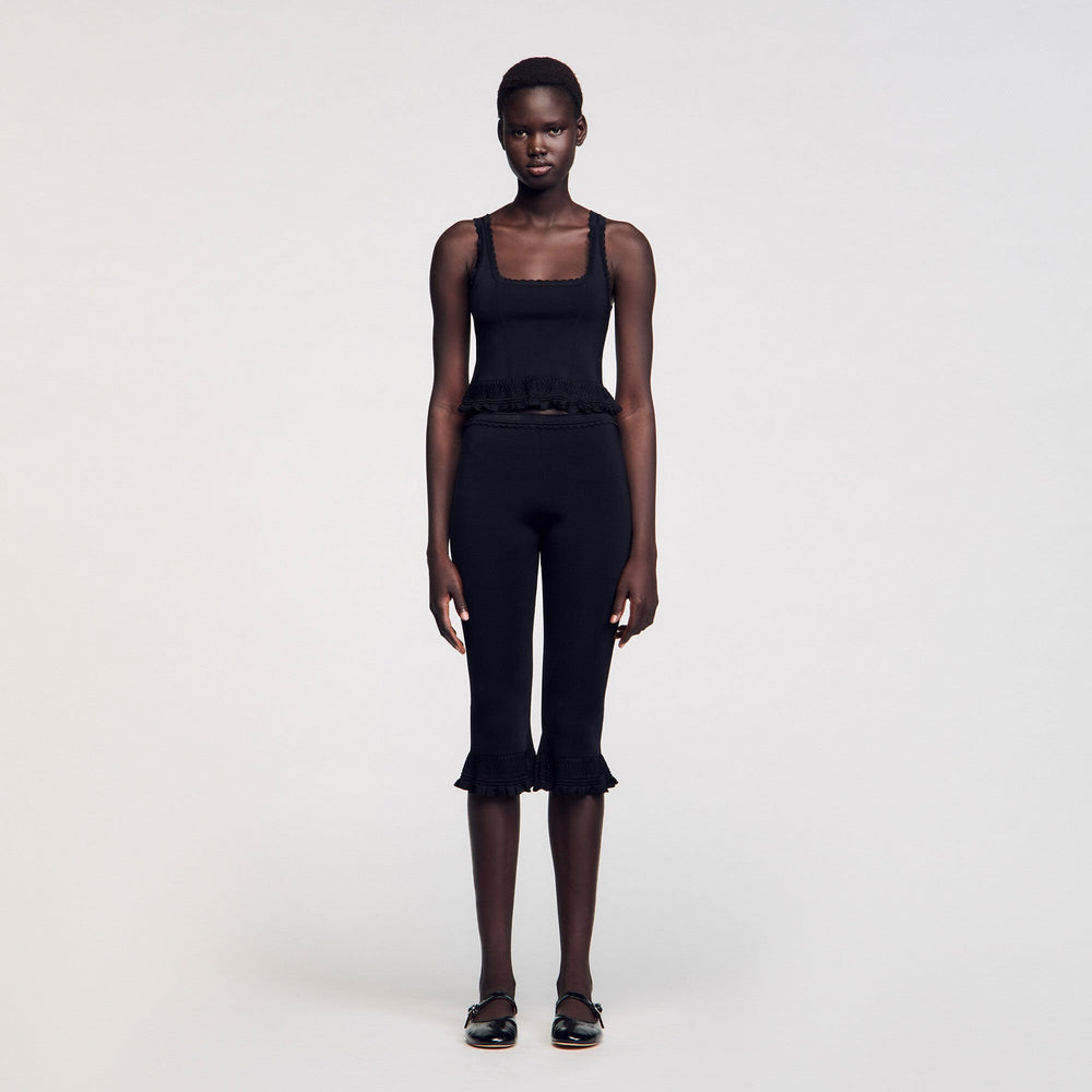 Sandro / Ruffled top Black