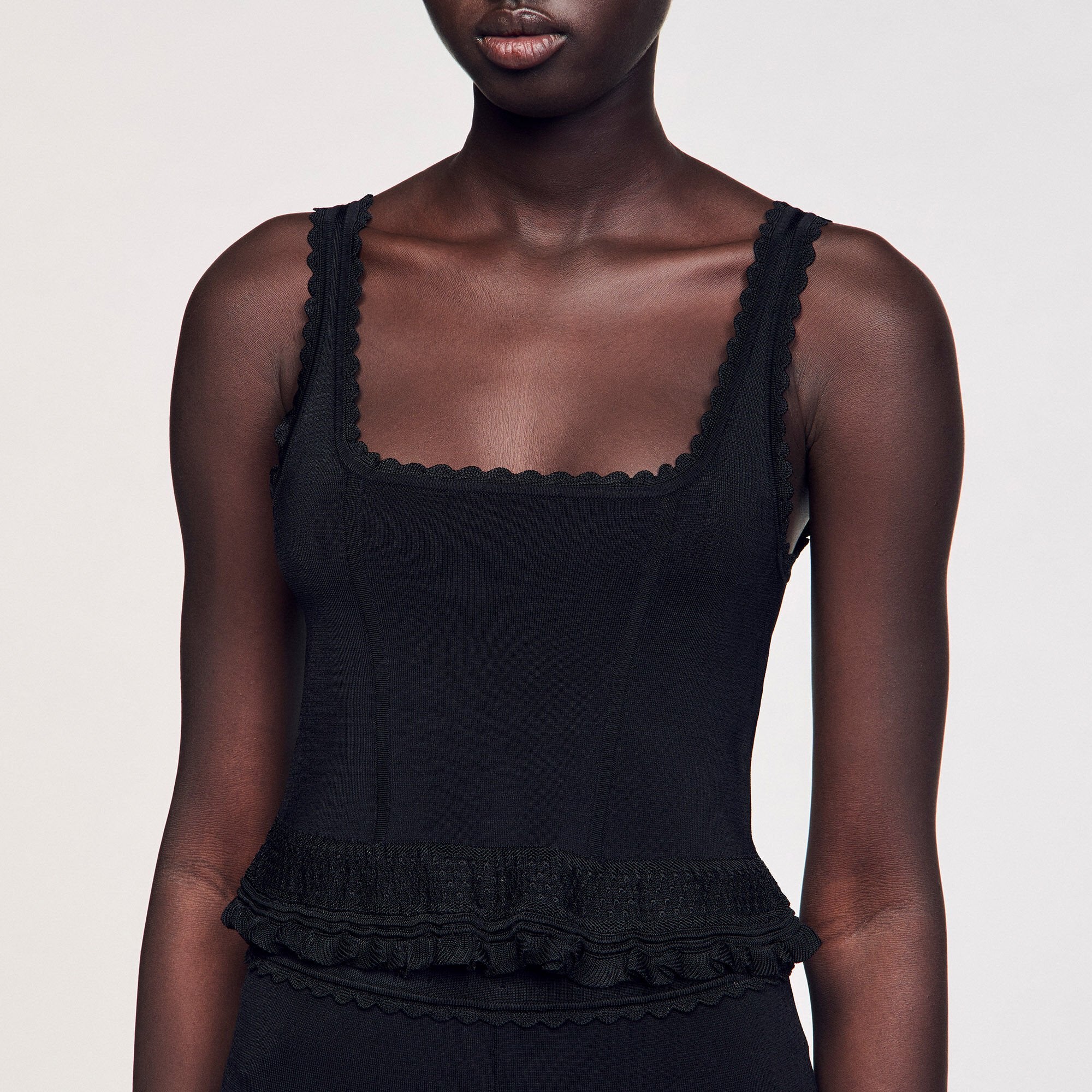 Sandro / Ruffled top Black