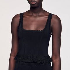 Sandro / Ruffled top Black