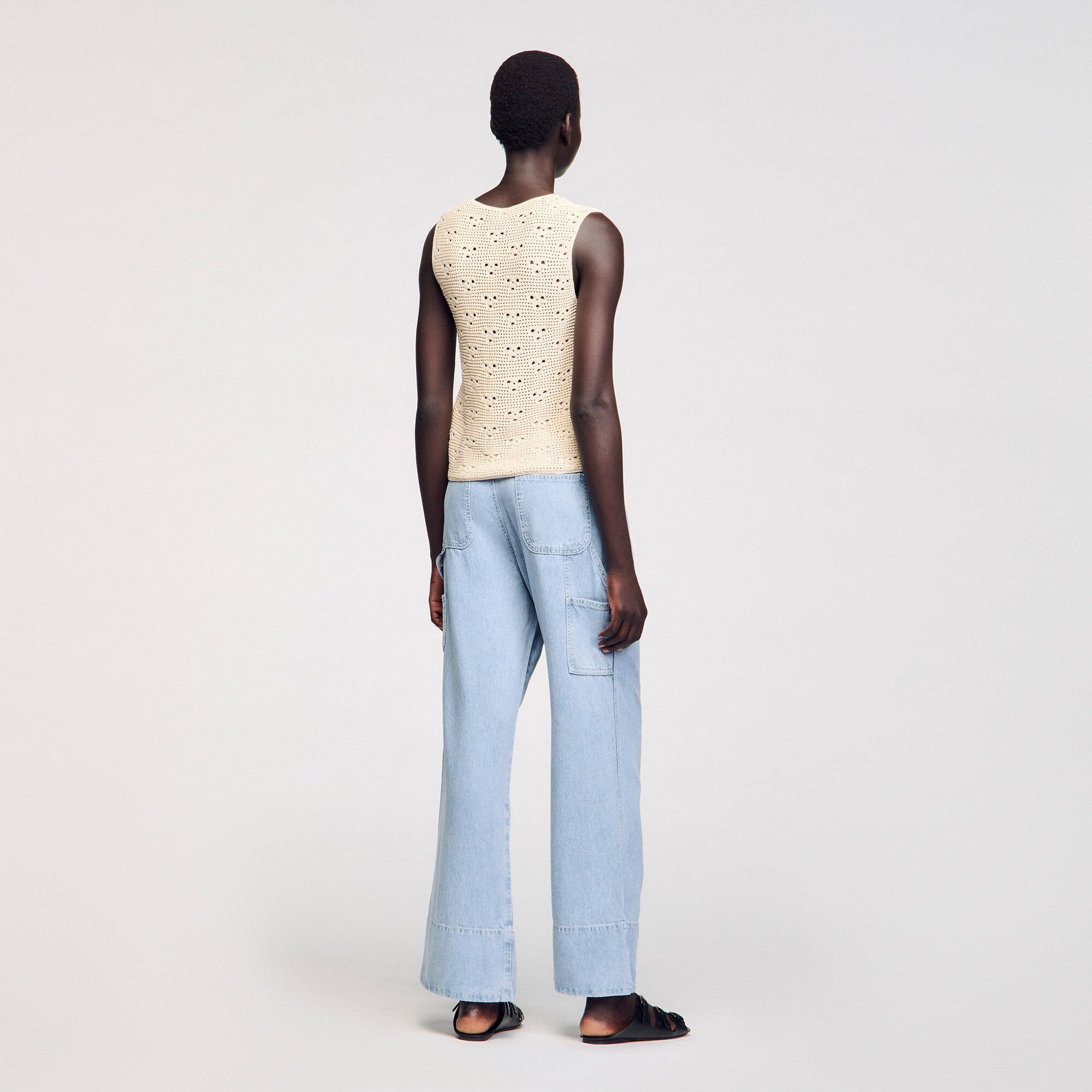 Sandro / Crochet vest Ecru
