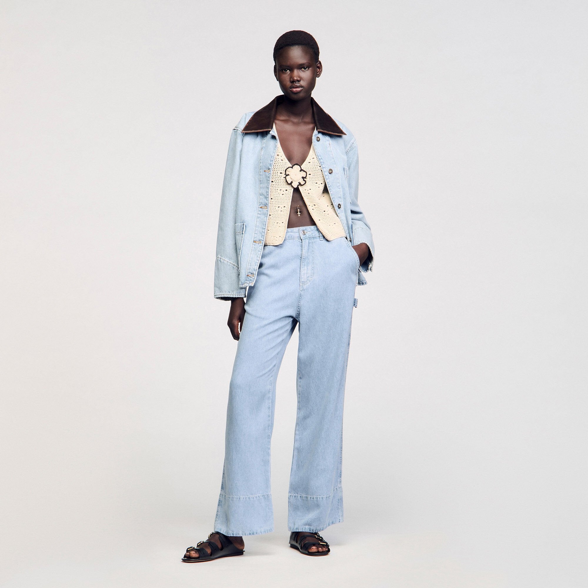 Sandro / Crochet vest Ecru