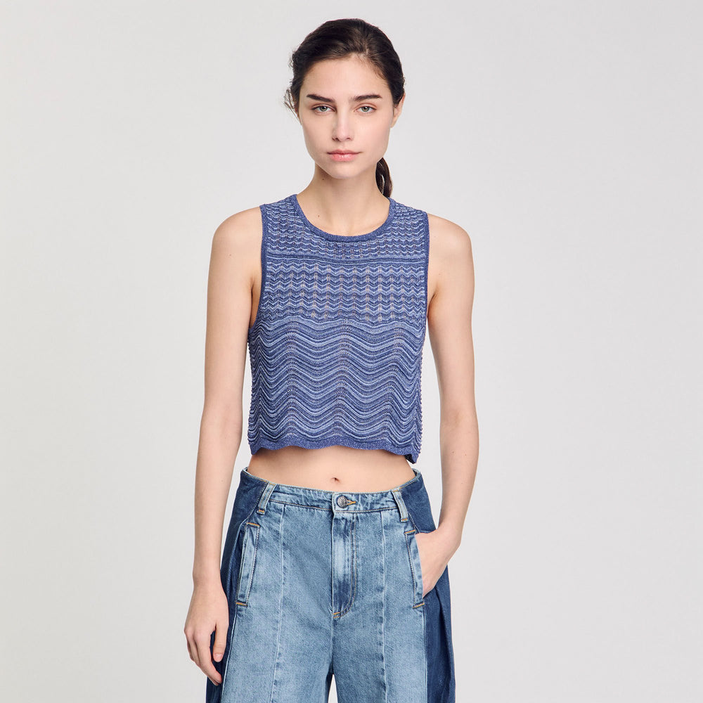 Sandro / Glitter knit sweater Royal Blue