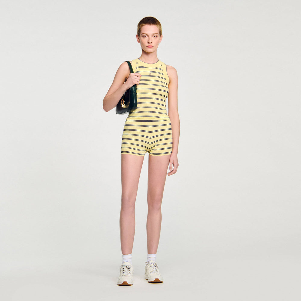 Sandro / Striped knit vest top Light Yellow
