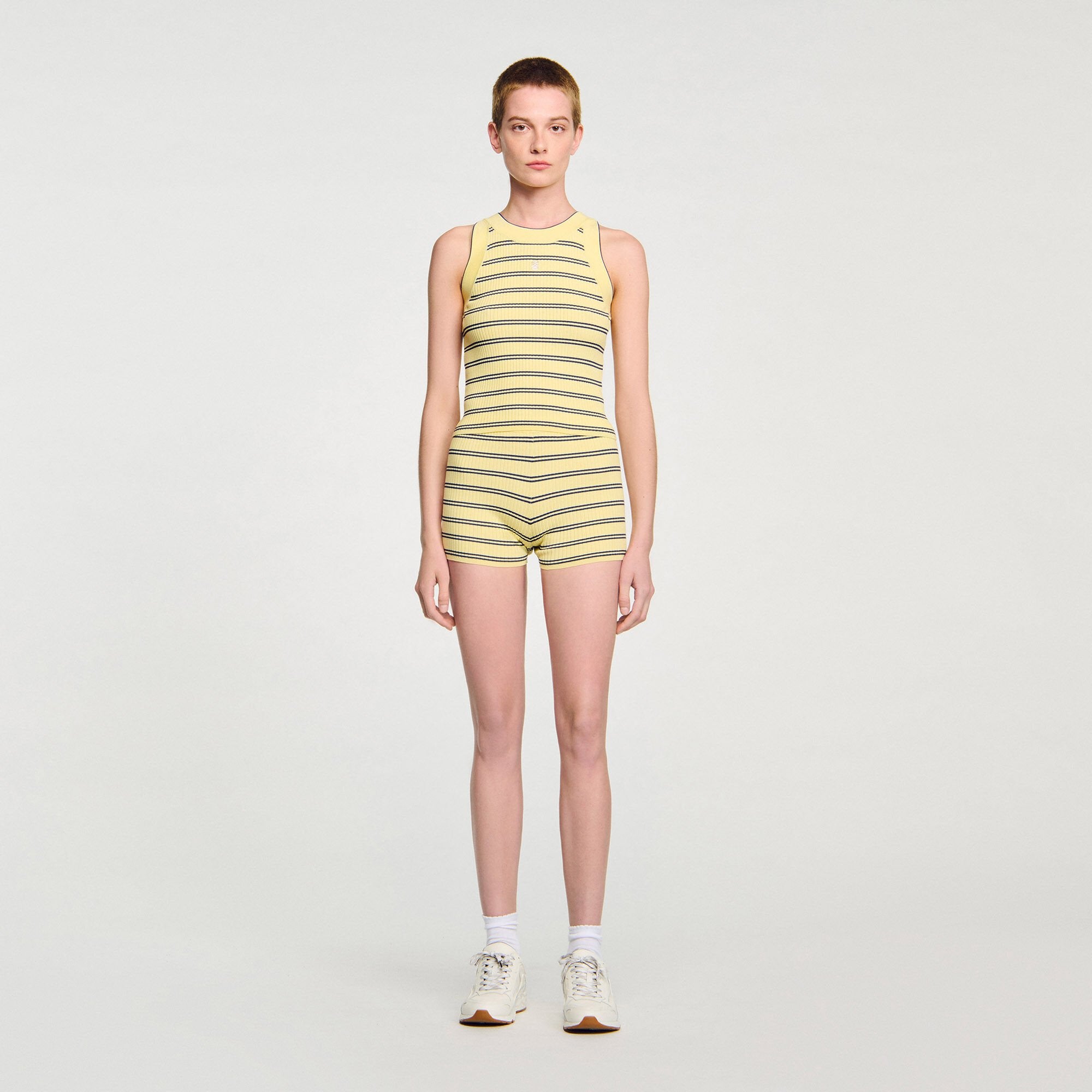 Sandro / Striped knit vest top Light Yellow
