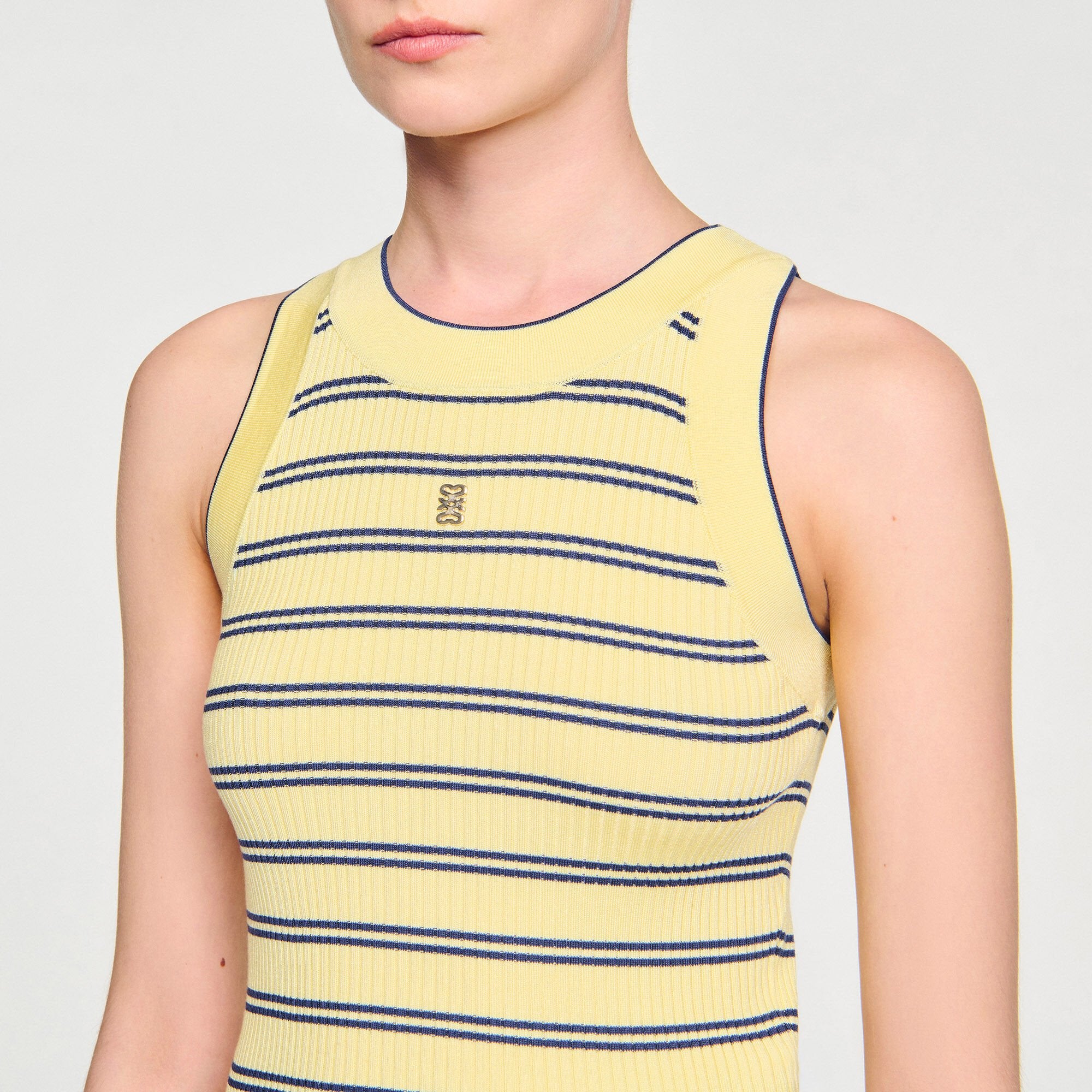 Sandro / Striped knit vest top Light Yellow