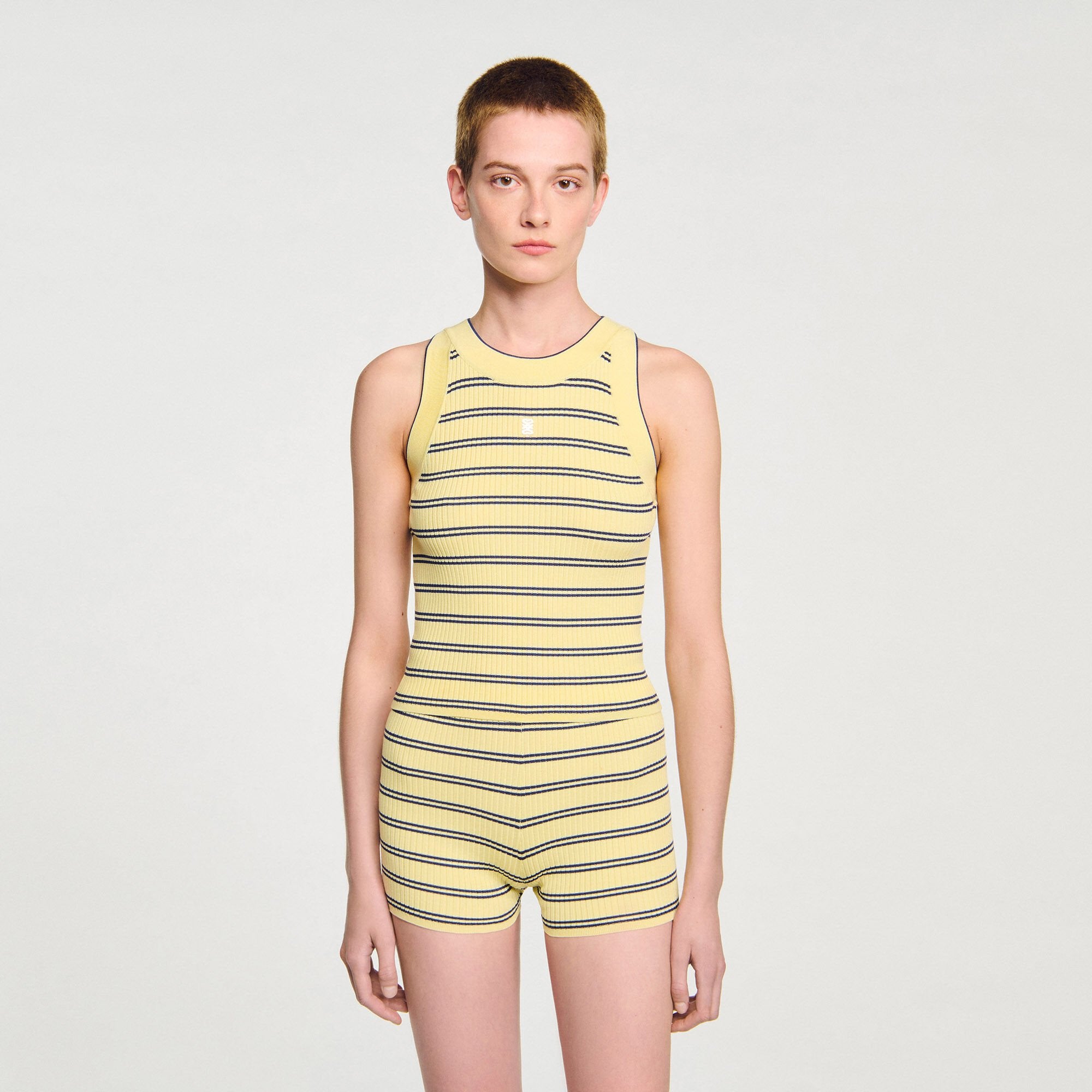 Sandro / Striped knit vest top Light Yellow