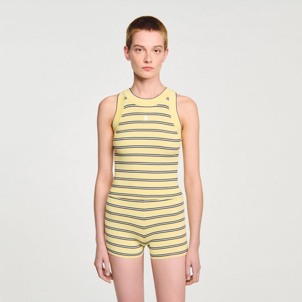 Sandro / Striped knit vest top Light Yellow