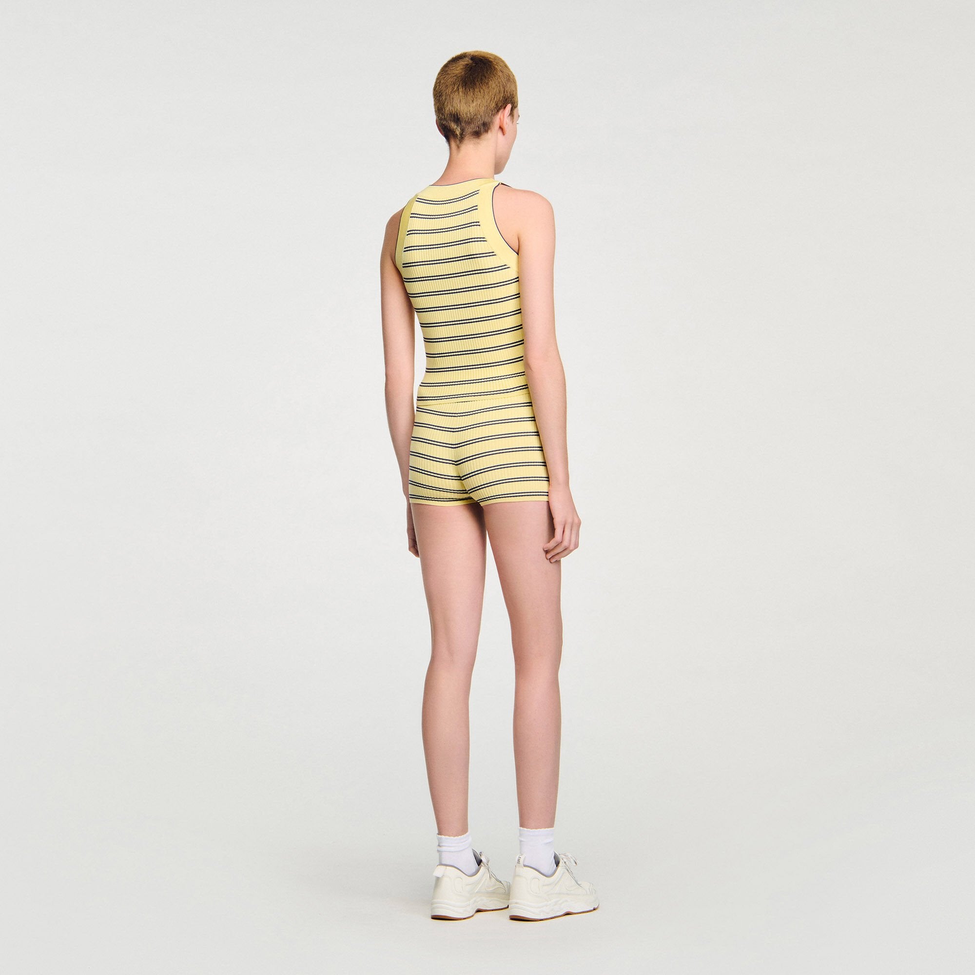 Sandro / Striped knit vest top Light Yellow