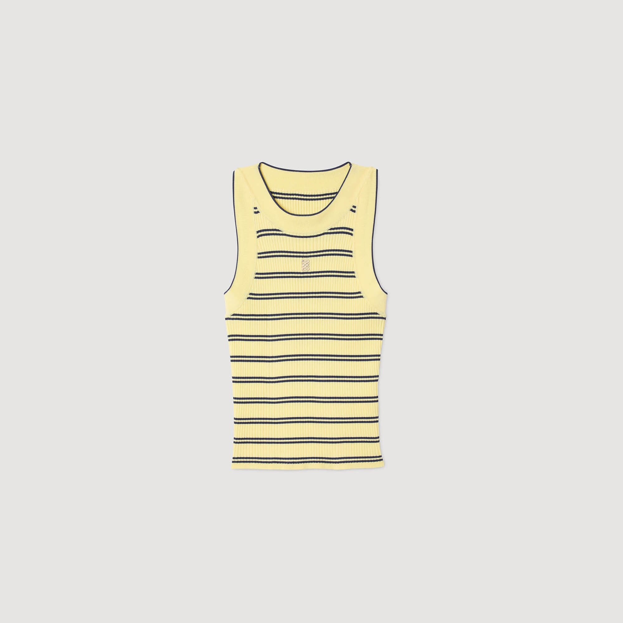 Sandro / Striped knit vest top Light Yellow