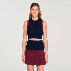 Sandro / Two-tone knit top Navy Blue