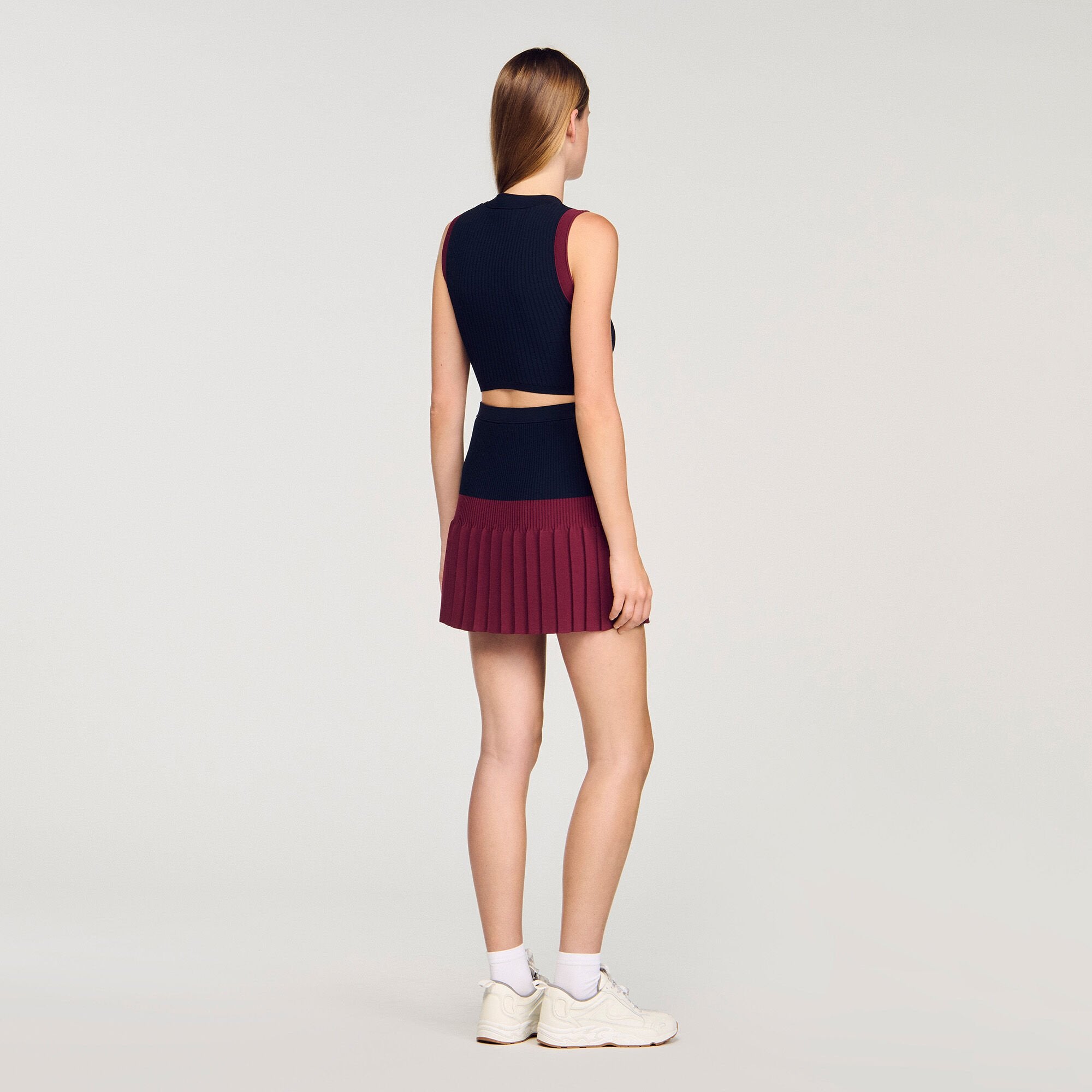 Sandro / Two-tone knit top Navy Blue