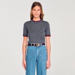 Sandro / Two-tone cropped sweater Grey