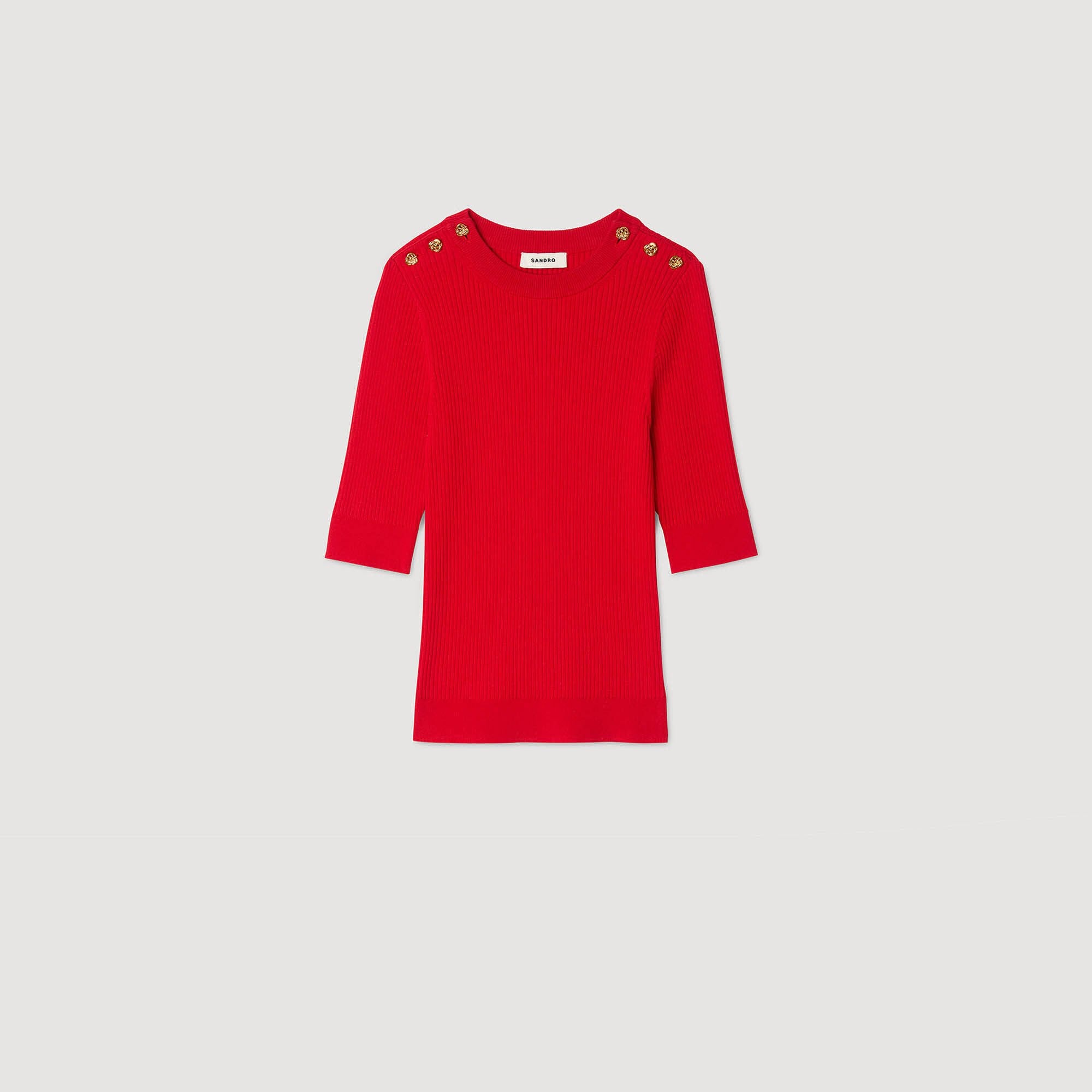 Sandro / Argyle polo-neck sweater Red