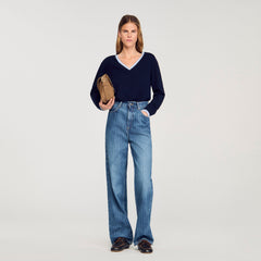 Sandro / Wool and cashmere sweater Navy Blue