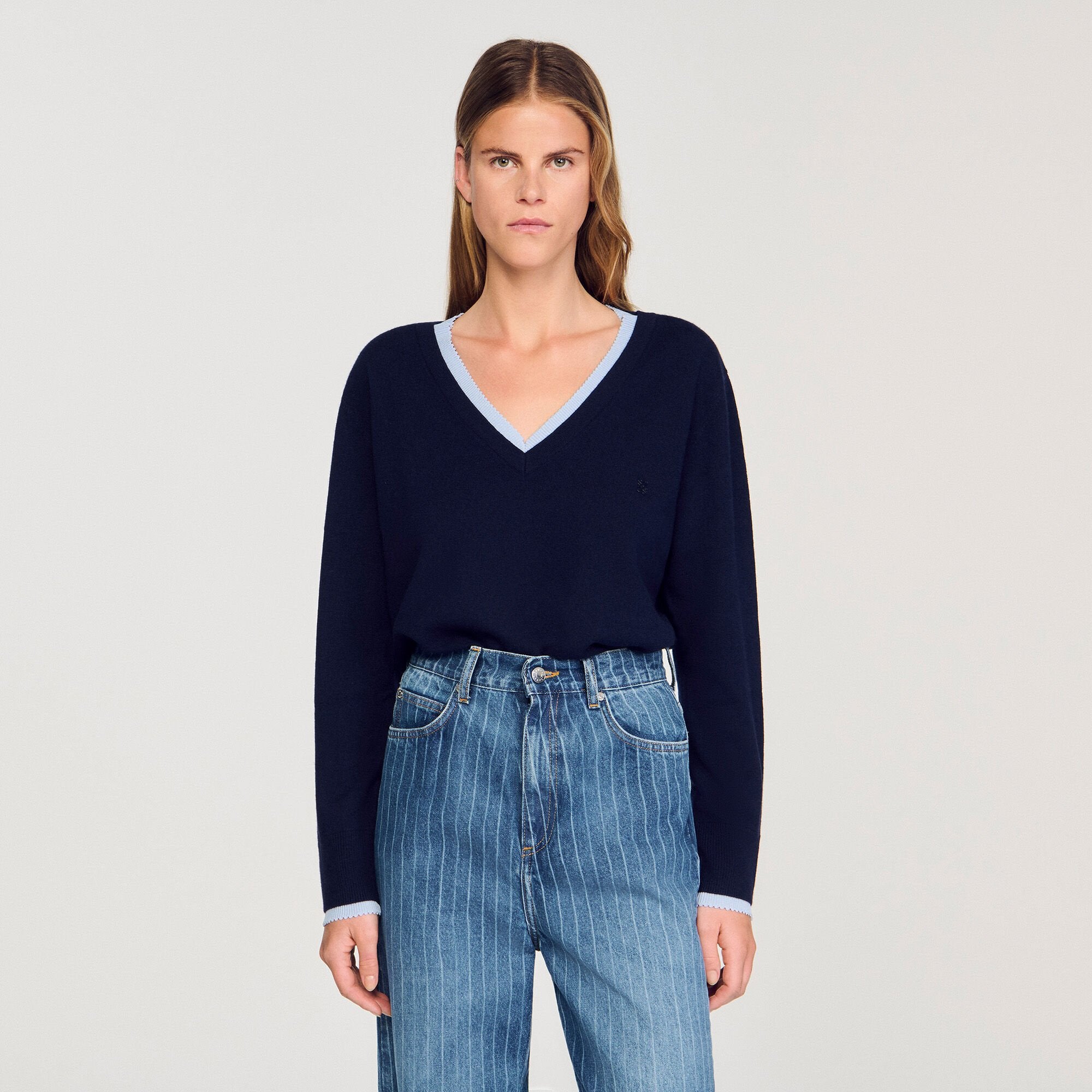Sandro / Wool and cashmere sweater Navy Blue