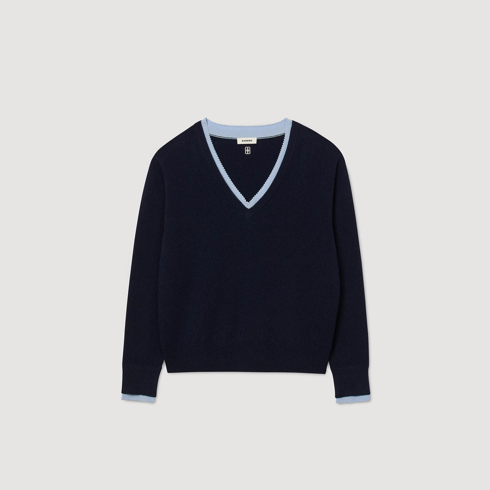 Sandro / Wool and cashmere sweater Navy Blue