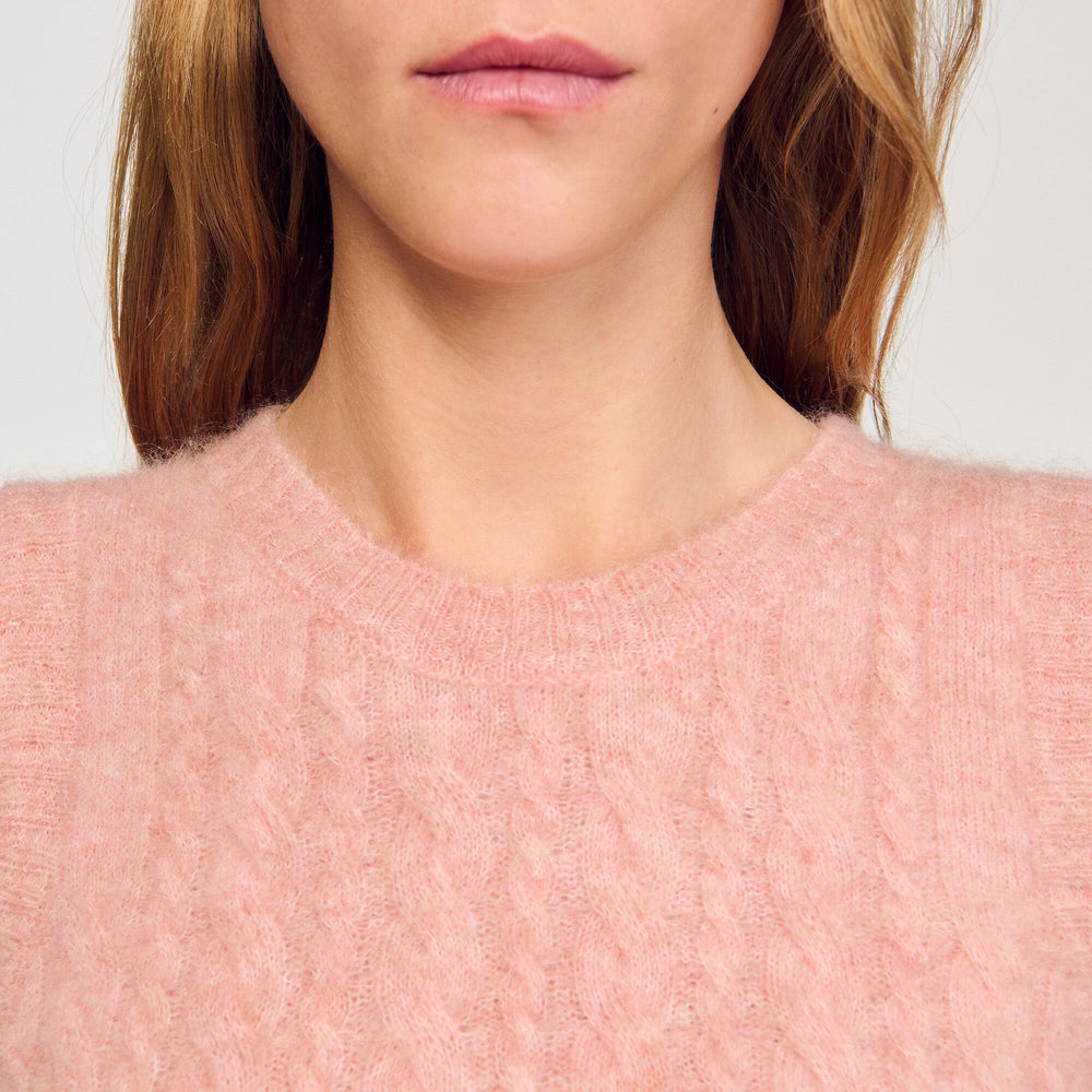 Sandro / Twisted sleeveless sweater Poudre Pink