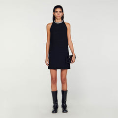 Sandro / Dress with jewellery collar Black