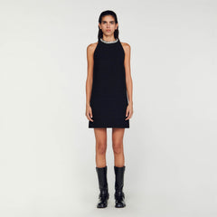 Sandro / Dress with jewellery collar Black