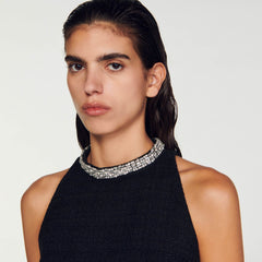 Sandro / Dress with jewellery collar Black