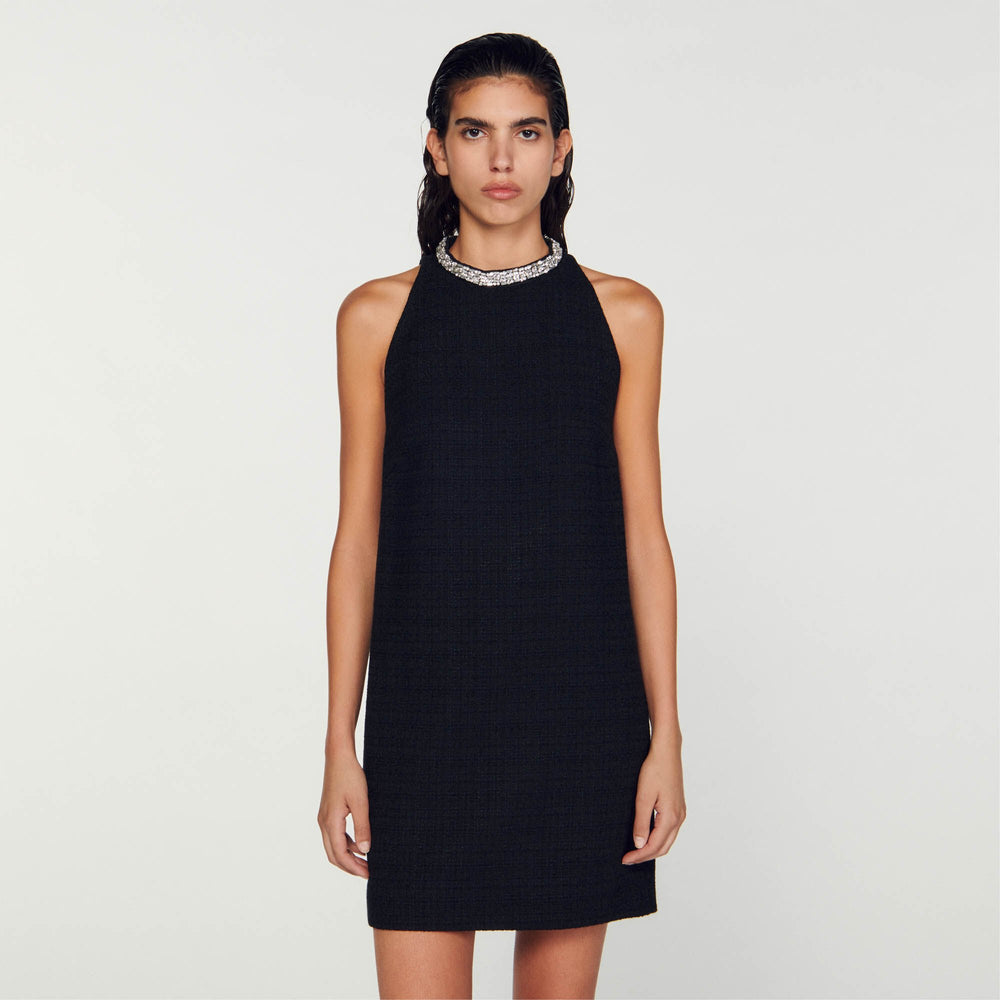 Sandro / Dress with jewellery collar Black
