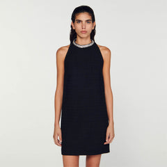 Sandro / Dress with jewellery collar Black