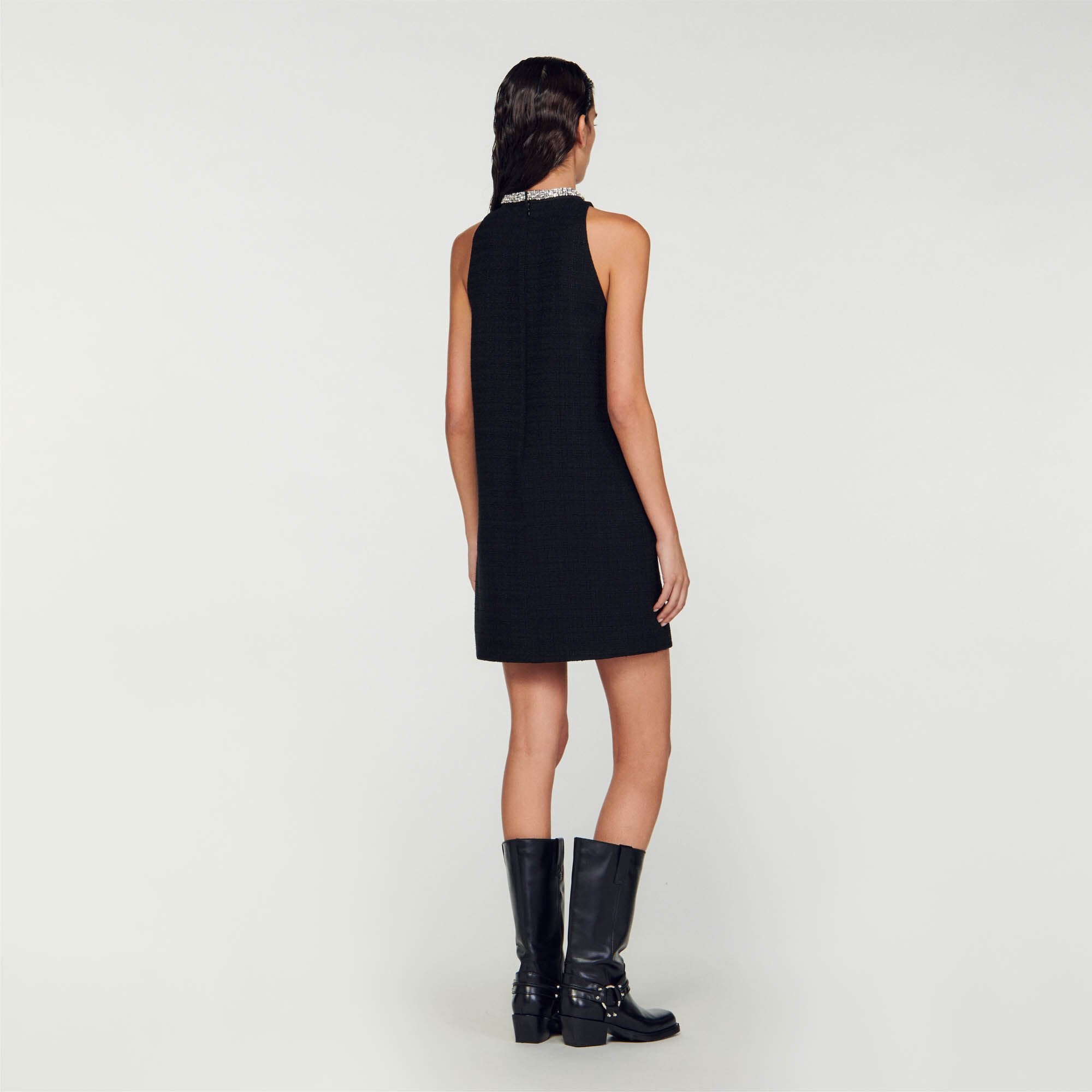 Sandro / Dress with jewellery collar Black