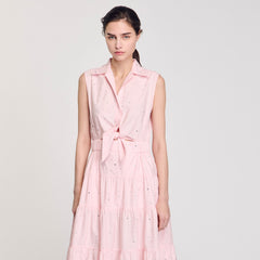 Sandro / Rhinestone tie-front maxi dress Light Pink