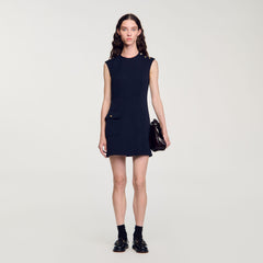 Sandro / Mini dress with buttons Navy Blue