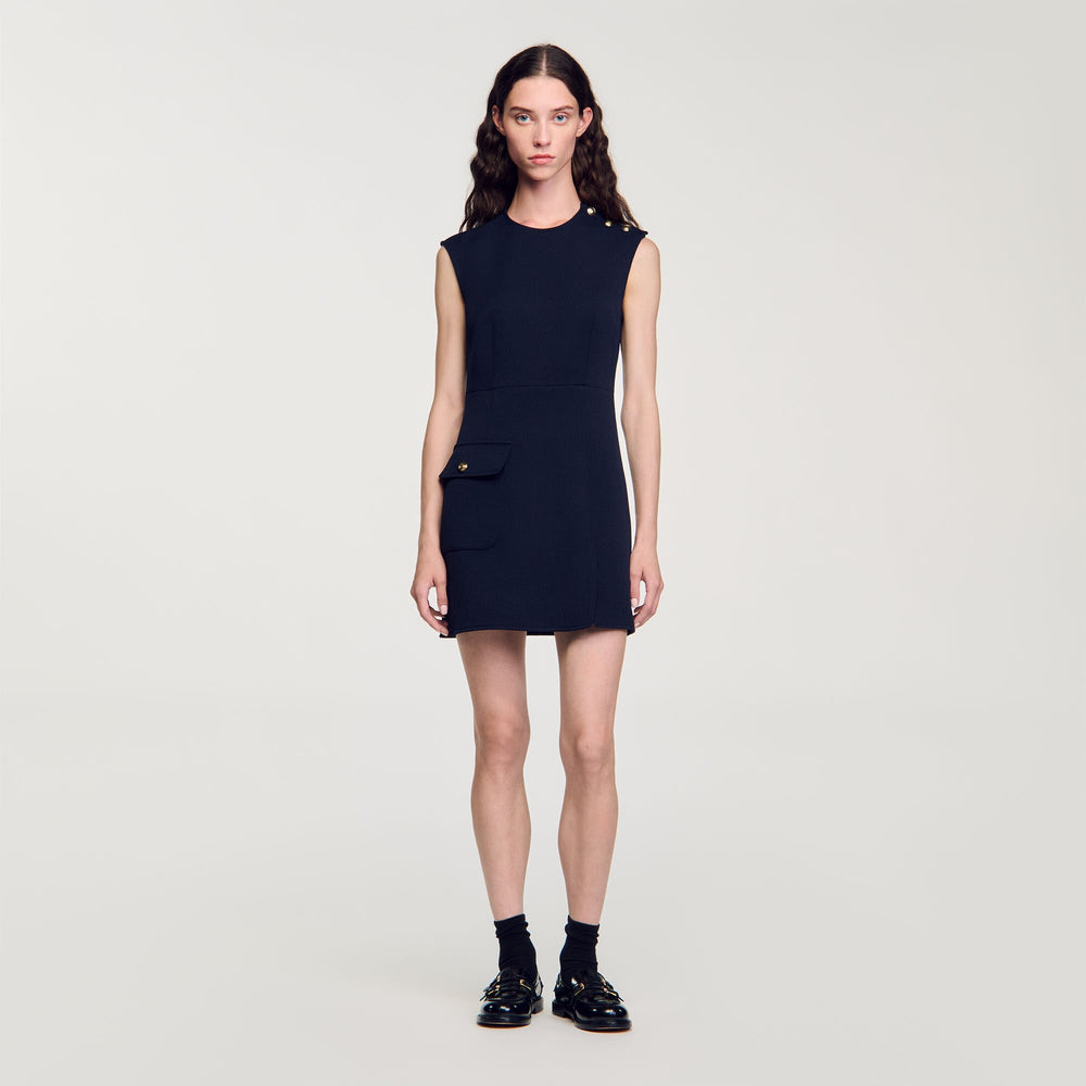 Sandro / Mini dress with buttons Navy Blue