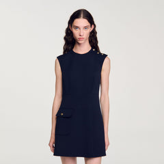 Sandro / Mini dress with buttons Navy Blue