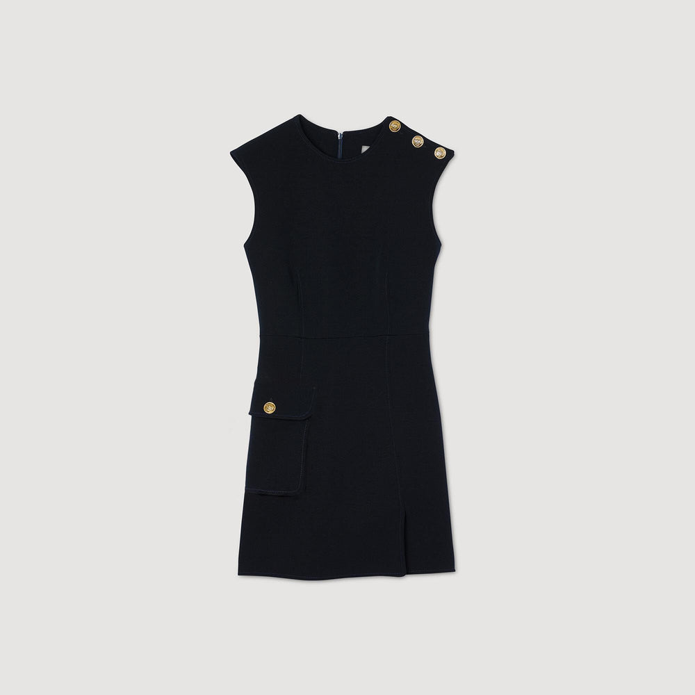 Sandro / Mini dress with buttons Navy Blue