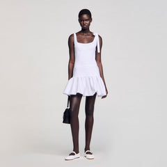 Sandro / Dual-material mini dress White