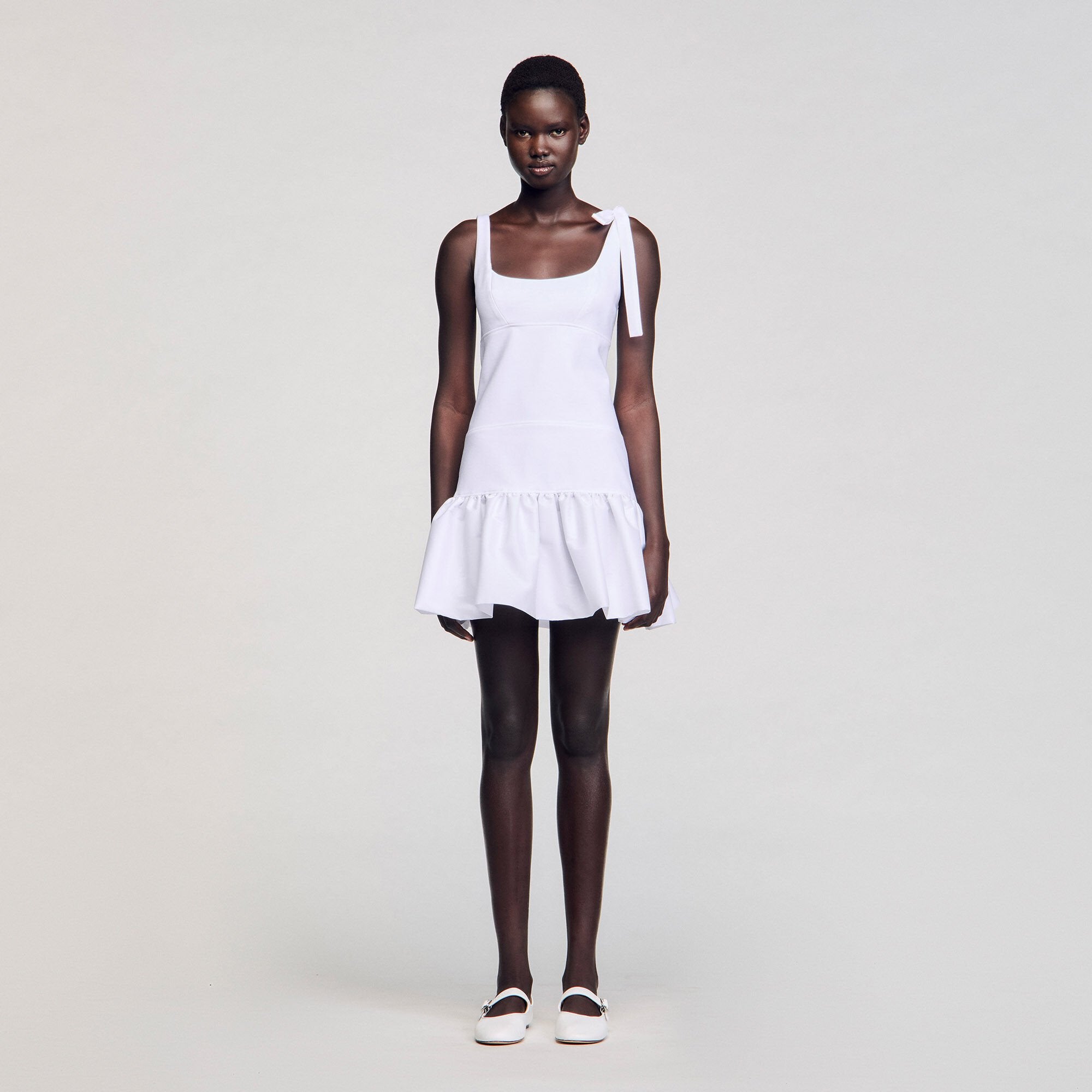 Sandro / Dual-material mini dress White