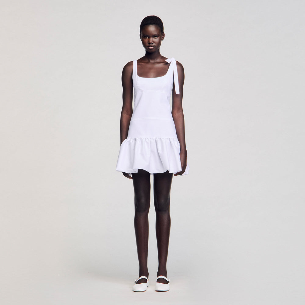 Sandro / Dual-material mini dress White