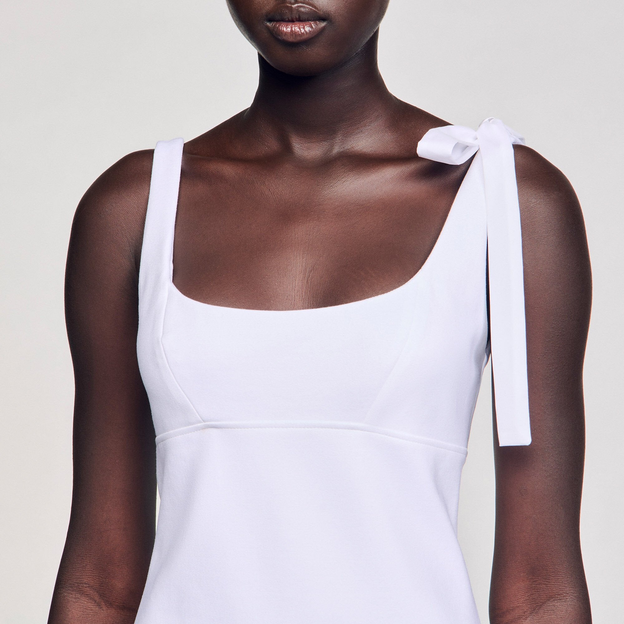 Sandro / Dual-material mini dress White