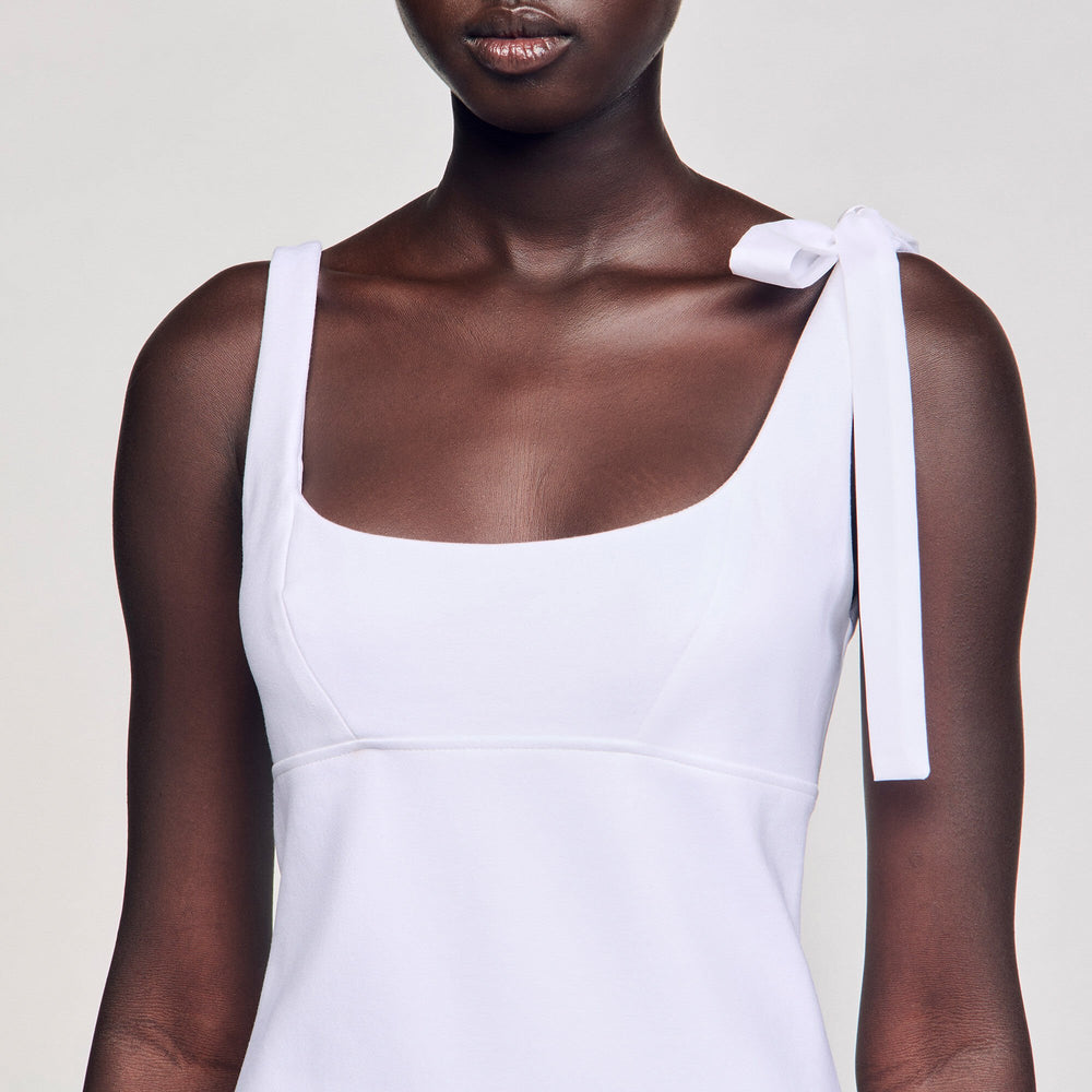 Sandro / Dual-material mini dress White
