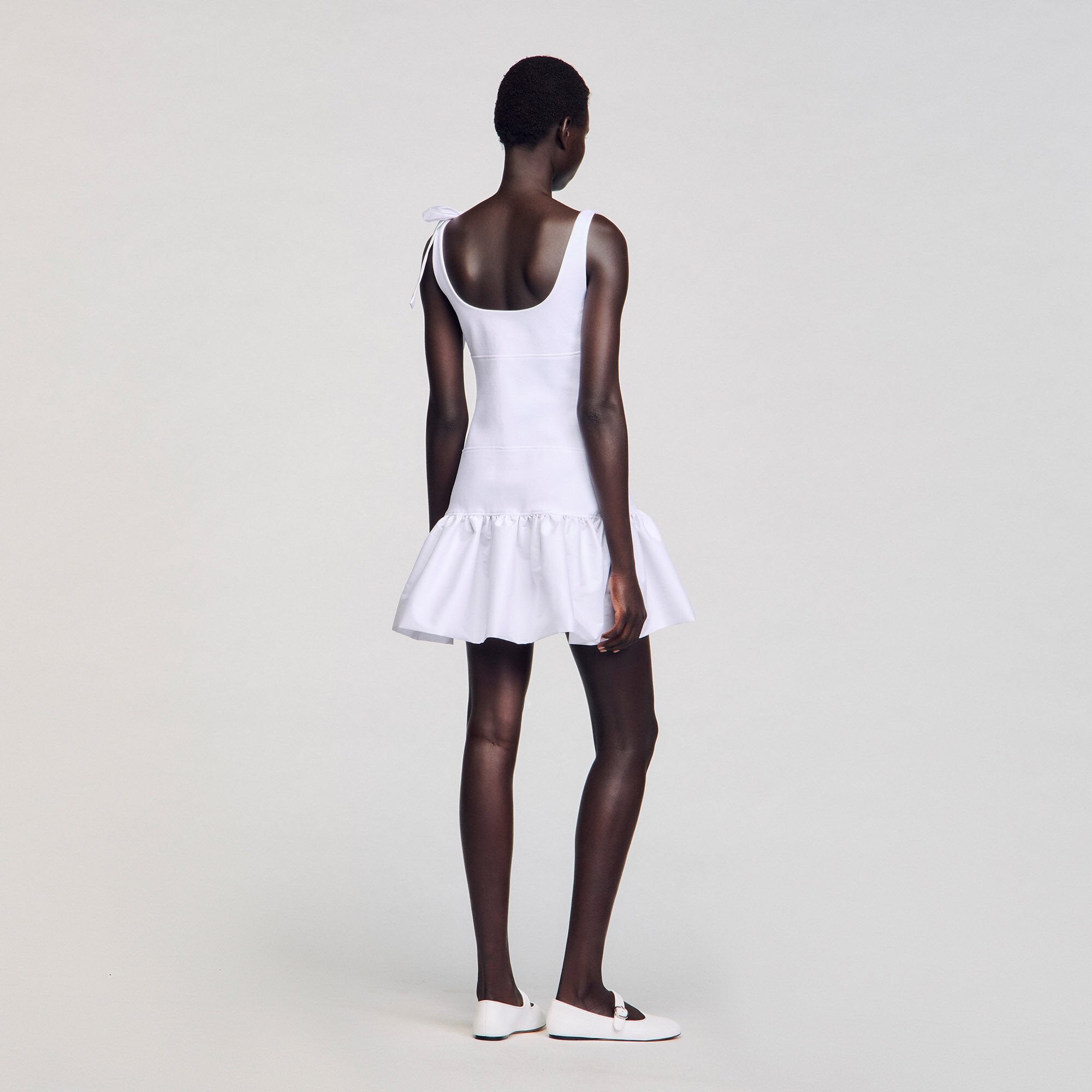 Sandro / Dual-material mini dress White