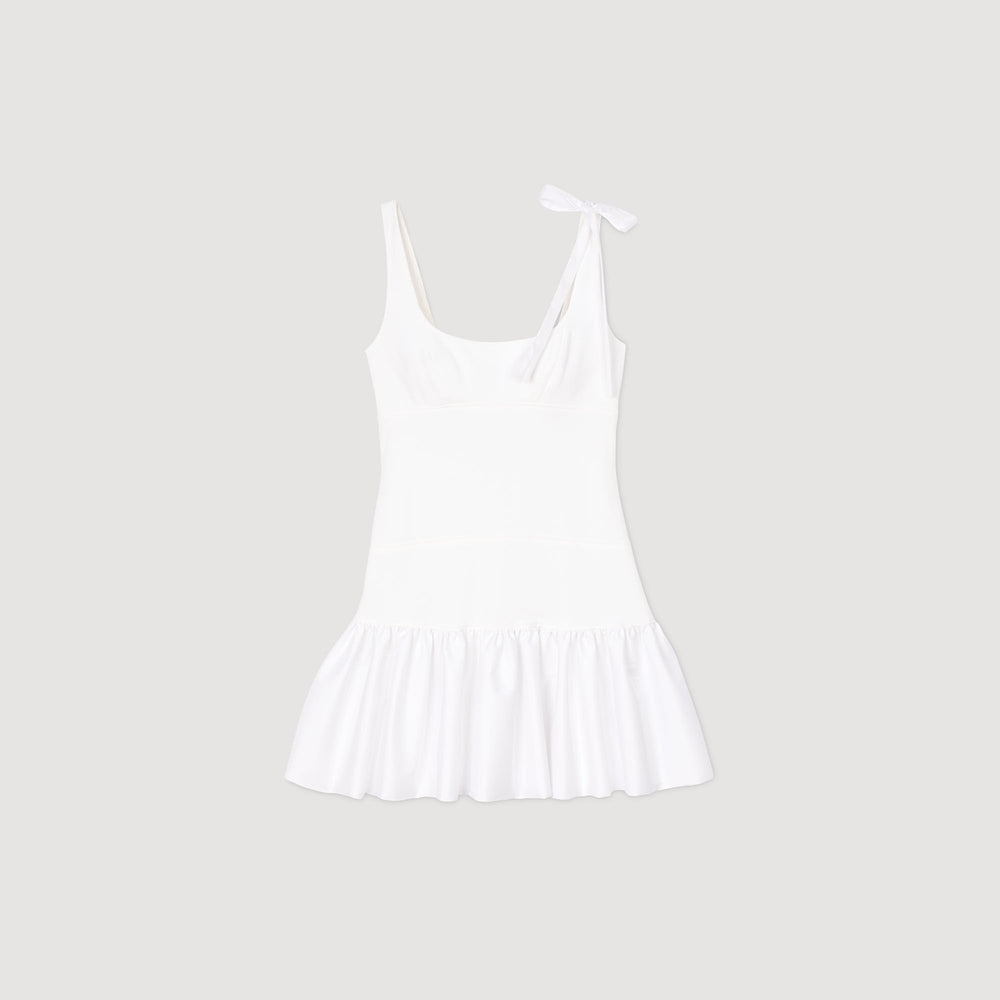 Sandro / Dual-material mini dress White