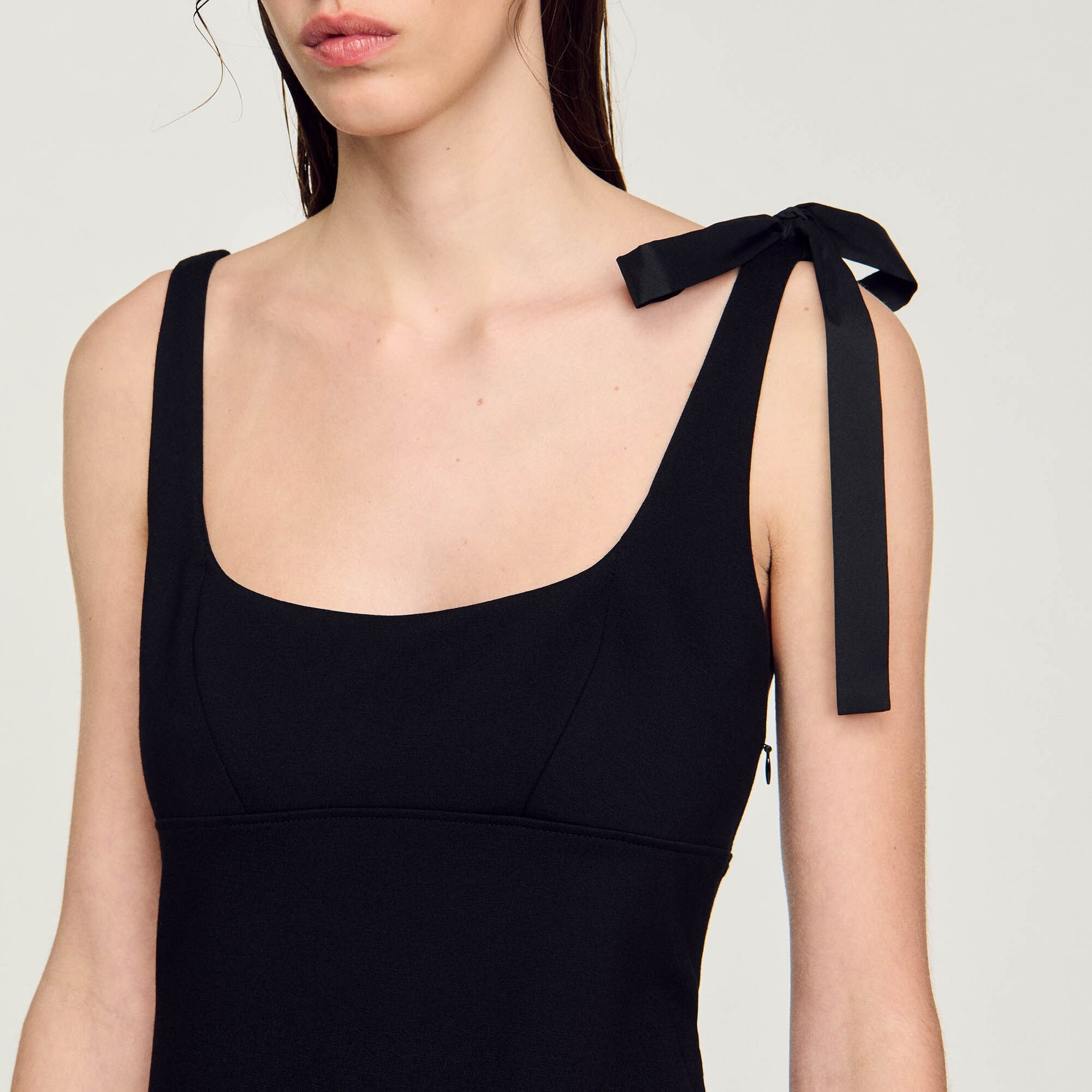 Sandro / Dual-material mini dress Black