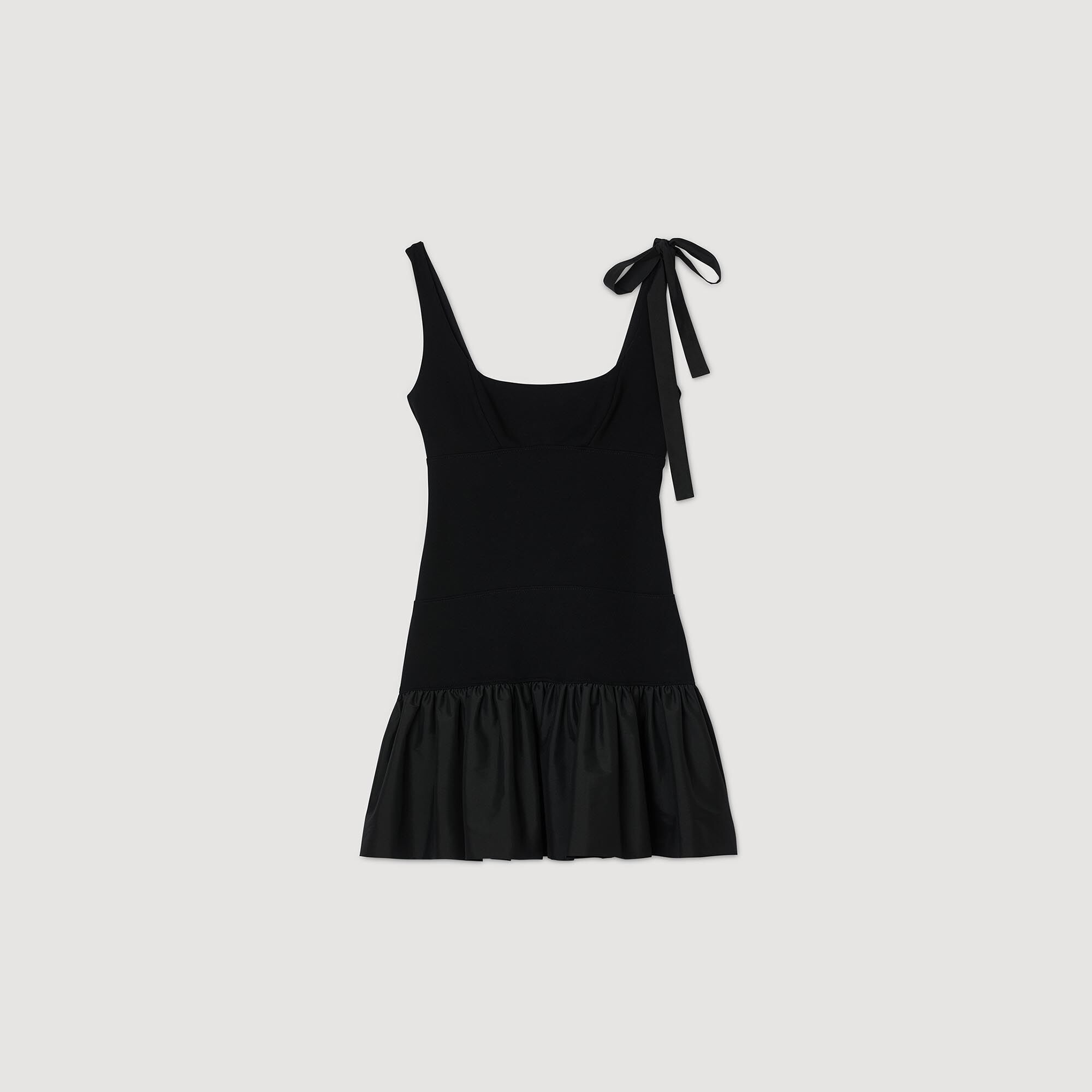 Sandro / Dual-material mini dress Black
