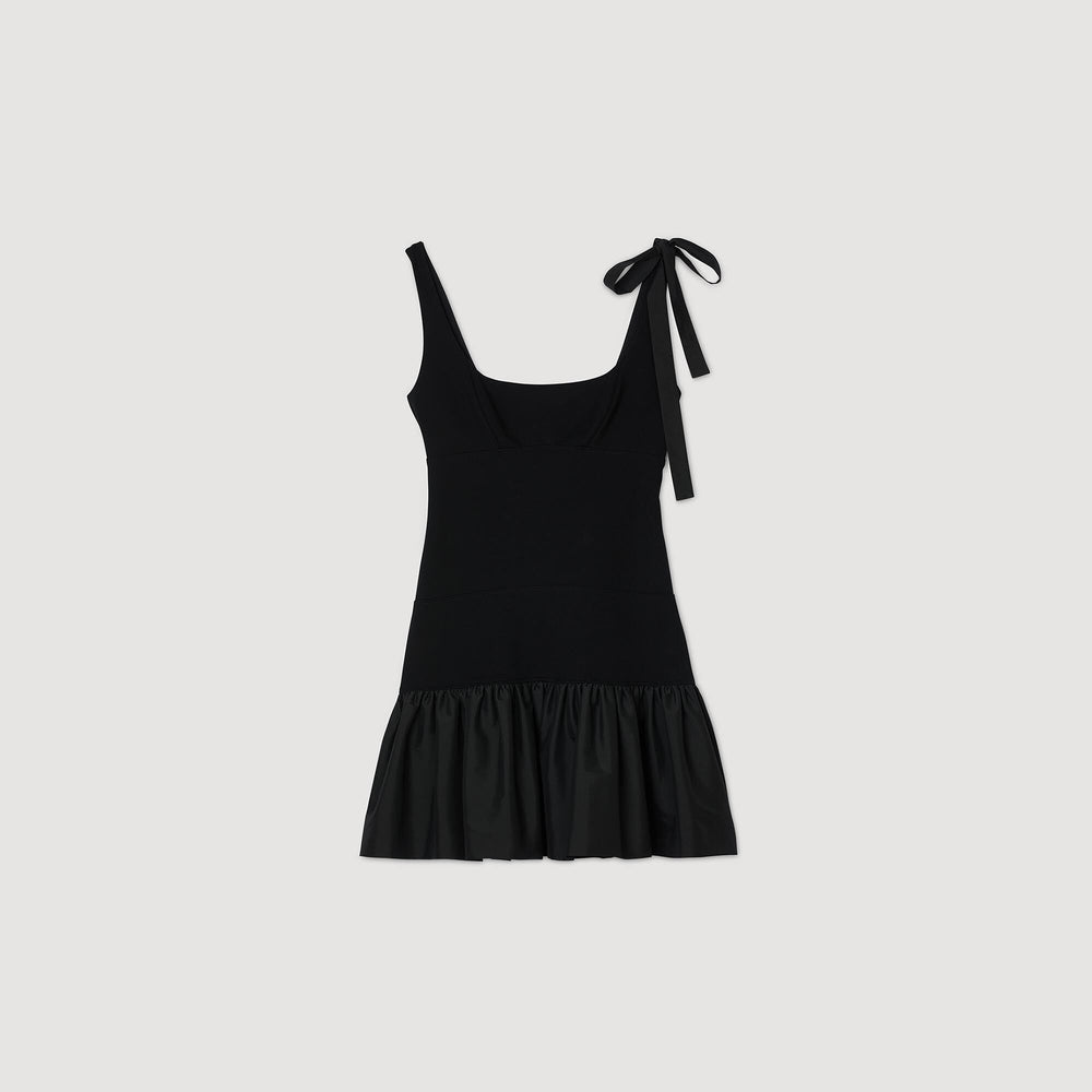 Sandro / Dual-material mini dress Black