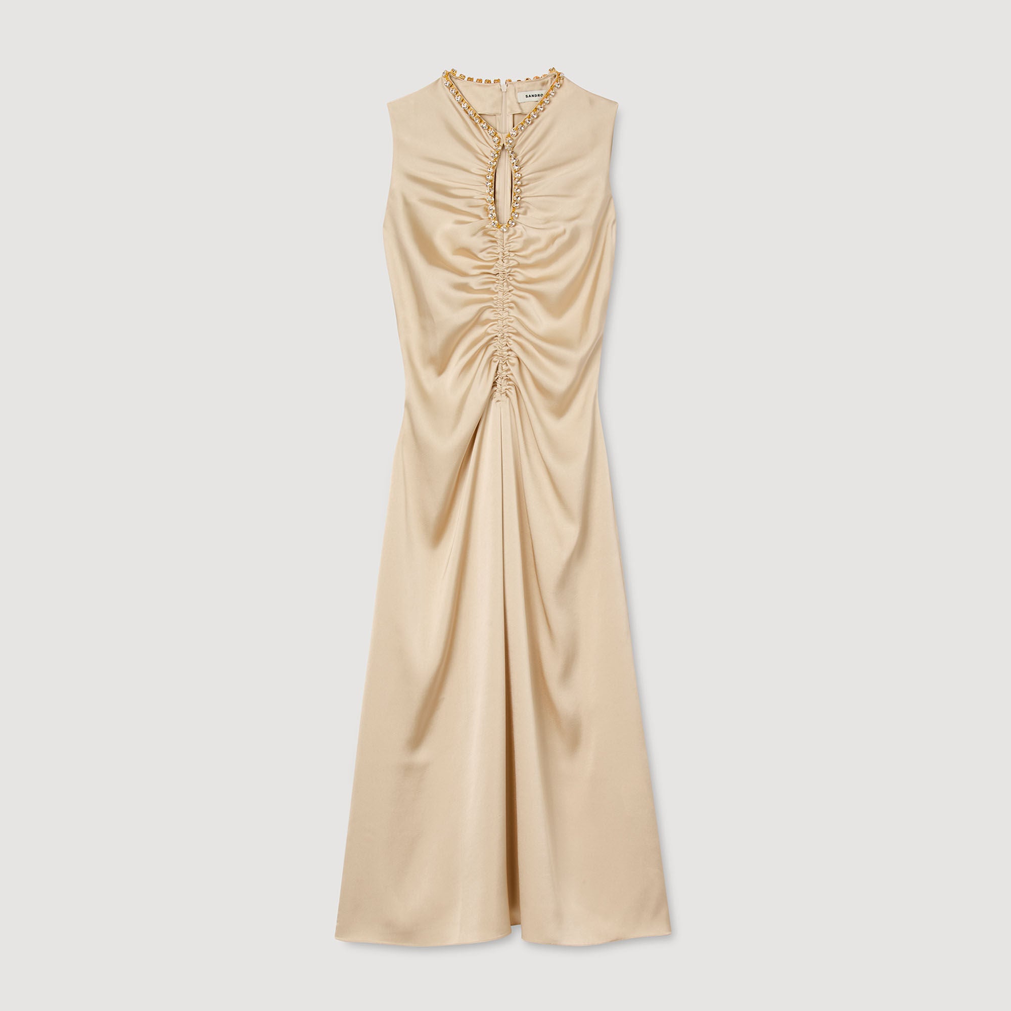 Sandro / Rhinestone midi dress Sand