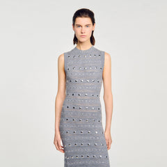 Sandro / Knit maxi dress with studs Grey