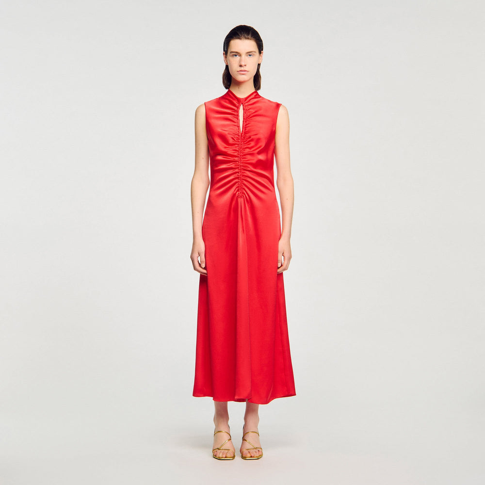 Sandro / Draped satin-effect dress Red