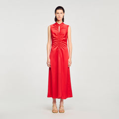 Sandro / Draped satin-effect dress Red