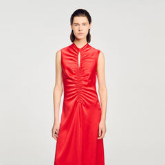 Sandro / Draped satin-effect dress Red