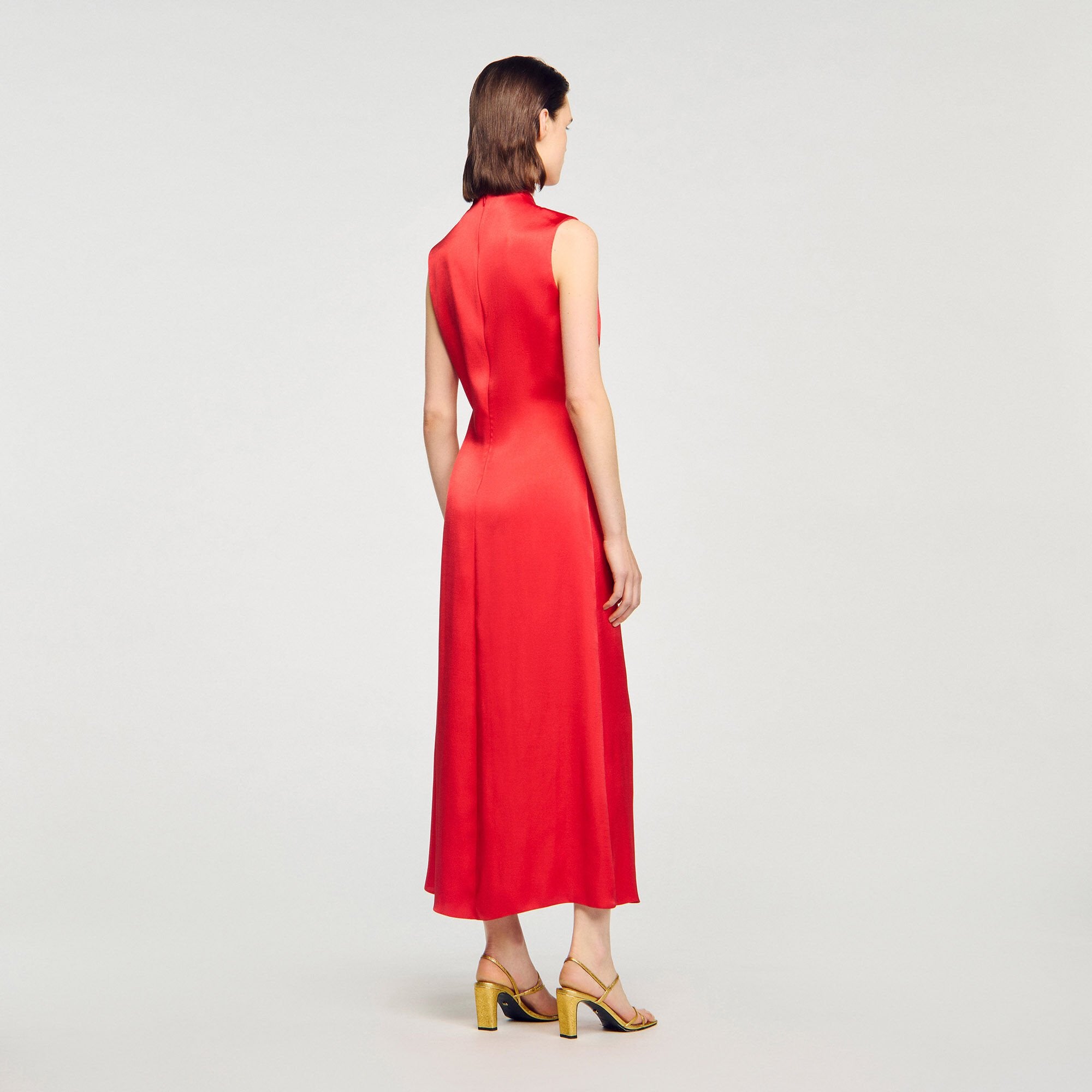 Sandro / Draped satin-effect dress Red