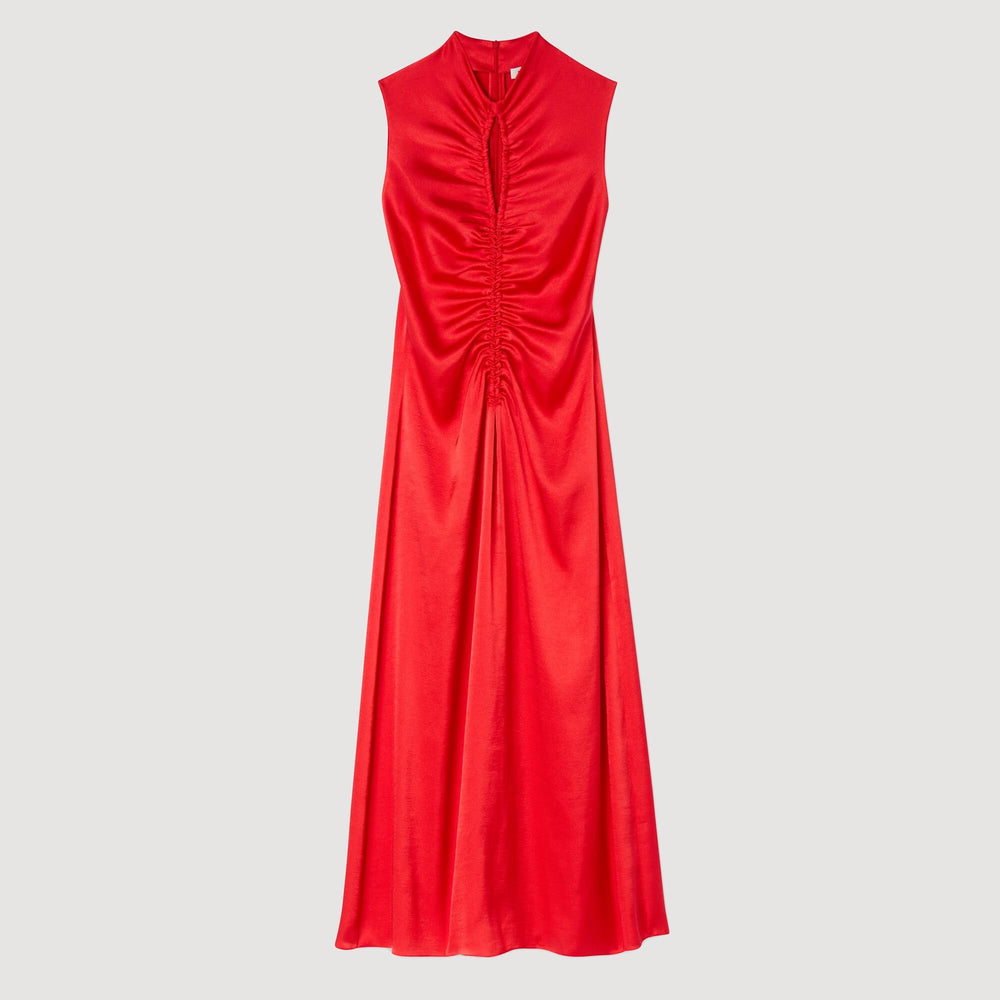 Sandro / Draped satin-effect dress Red